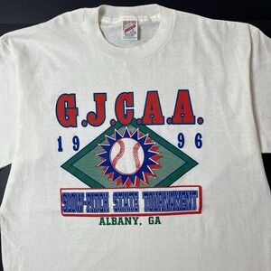Vintage 1996 GJCAA Snow Pitch State Tournament Tshirt Jerzees Albany GA Size XL